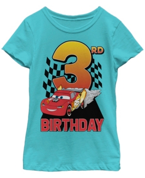 Big Girls Cars-Cars 2 Lightning Birthday 3 Short Sleeve T-shirt
