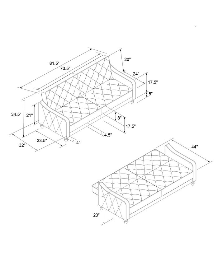 Novogratz Collection VintageLike Tufted Split Back Futon Macy's