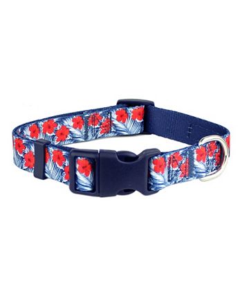 Parisian Pet - Hibiscus Blue Dog Collar