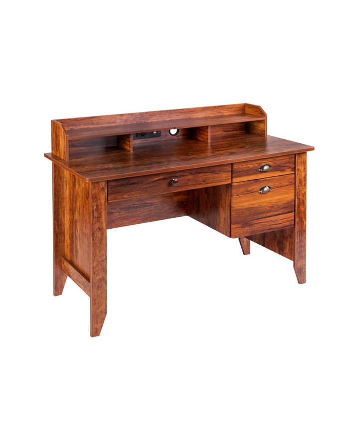 OneSpace Eleanor Executive Desk with Hutch, USB and Charger Hub Macy's