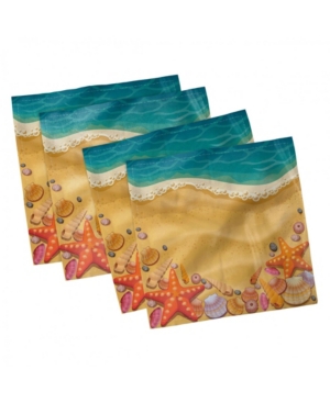 Ambesonne Seashells Set of 4 Napkins 12