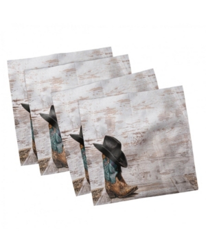 Ambesonne Western Set of 4 Napkins 12