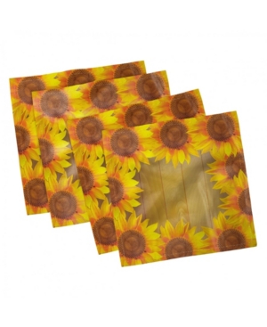 Ambesonne Sunflower Set of 4 Napkins 12