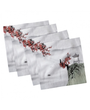Ambesonne Asian Set of 4 Napkins 12