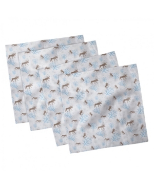 Ambesonne Moose Set of 4 Napkins 12