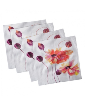 Ambesonne Floral Set of 4 Napkins 12