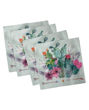 Ambesonne Cactus Set of 4 Napkins 12