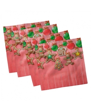 Ambesonne Gingerbread Man Set of 4 Napkins 12