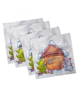 Ambesonne Christmas Set of 4 Napkins 12