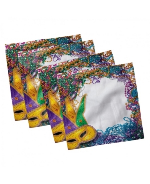 Ambesonne Mardi Gras Set of 4 Napkins 12