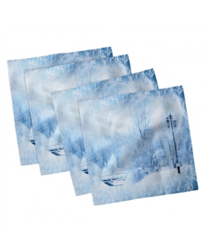 Ambesonne Winter Set of 4 Napkins 12
