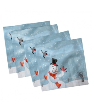 Ambesonne Snowman Set of 4 Napkins 12