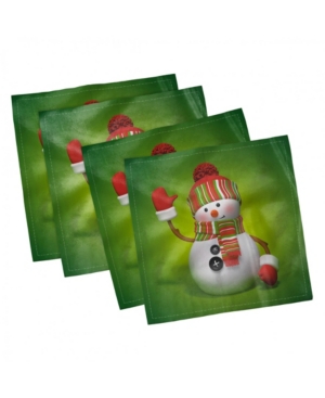 Ambesonne Snowman Set of 4 Napkins 12