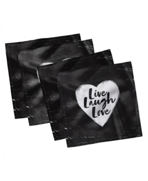 Ambesonne Live Laugh Love Set of 4 Napkins 12