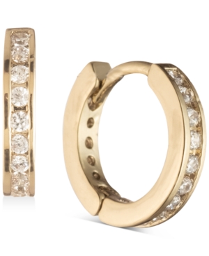 image of Givenchy Gold-Tone Pave Mini Huggie Hoop Earrings