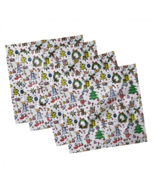 Ambesonne Doodle Set of 4 Napkins 18