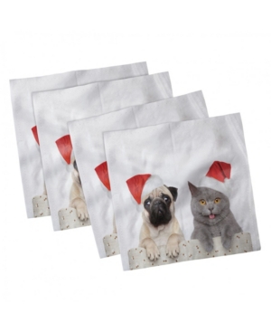 Ambesonne Pug Set of 4 Napkins 18