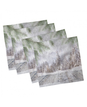 Ambesonne Winter Set of 4 Napkins 18