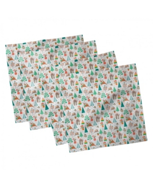 Ambesonne Xmas Set of 4 Napkins 18