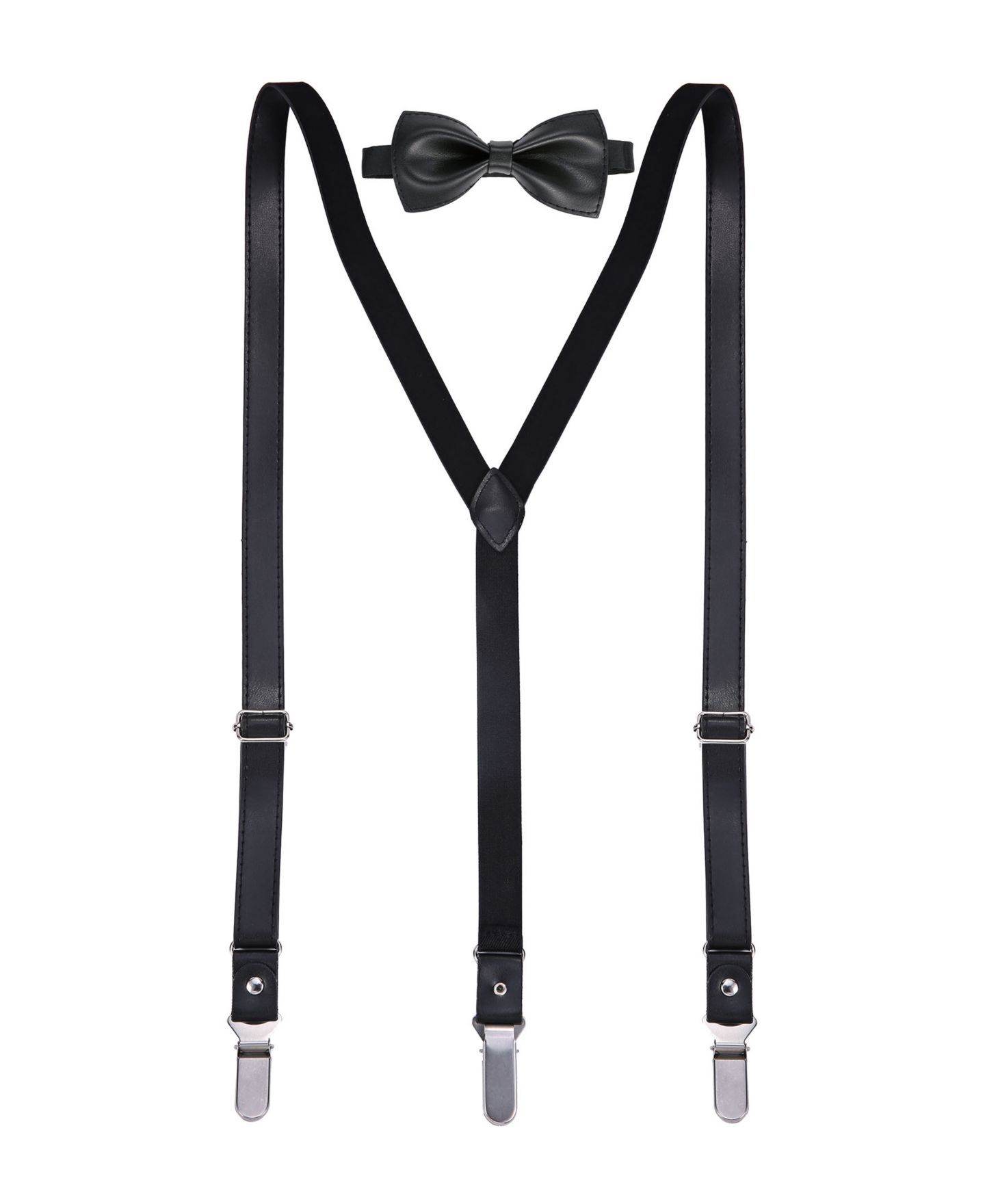 Мужские галстуки Mio Marino Luster Y-Back Suspenders Bow Tie Set, цвет: Чёрный — фото 1