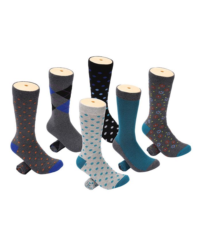 Mio Marino Men's Snazzy Collection Dress Socks Pack of 6 - Macy's