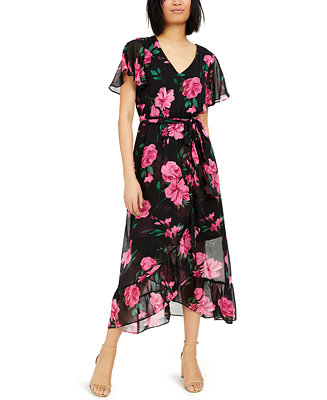 INC International Concepts INC Floral Wrap Maxi Dress, Created for Macy ...