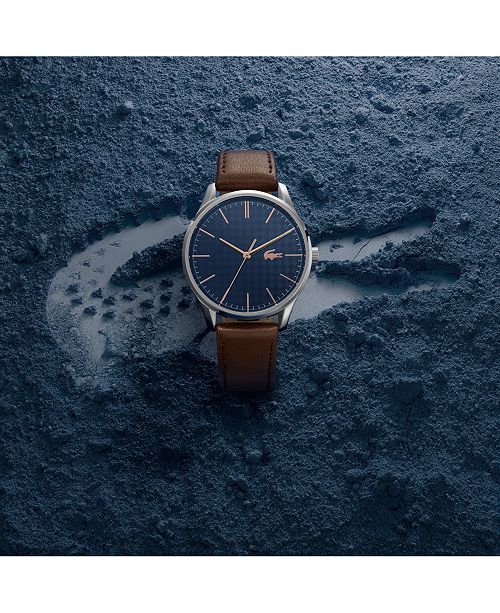 Lacoste Men's Vienna Brown Leather Strap Watch 42mm & Reviews Watches