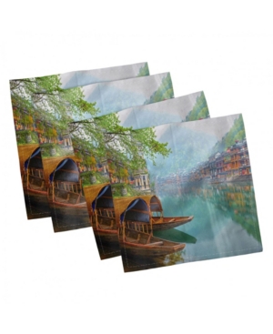 Ambesonne Asian Set of 4 Napkins 18