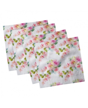 Ambesonne Floral Set of 4 Napkins 18