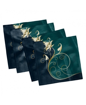 Ambesonne Floral Set of 4 Napkins 18