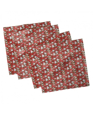 Ambesonne Christmas Set of 4 Napkins 18