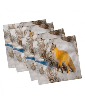 Ambesonne Fox Set of 4 Napkins 18