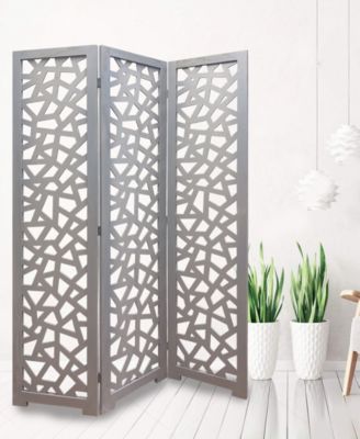 Screen Gems Contemporary Mid-Century Modern design on different side 3 Panel Allen Screen