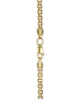 Polished Rounded Box Link Chain Bracelet in 14k Gold
