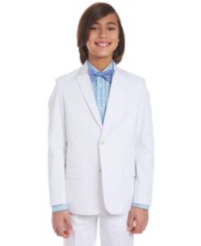 Big Boys Stretch White Twill Suit Jacket