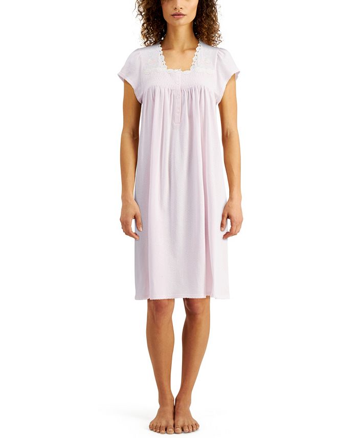 Miss Elaine Smocked Knit Nightgown Macy's