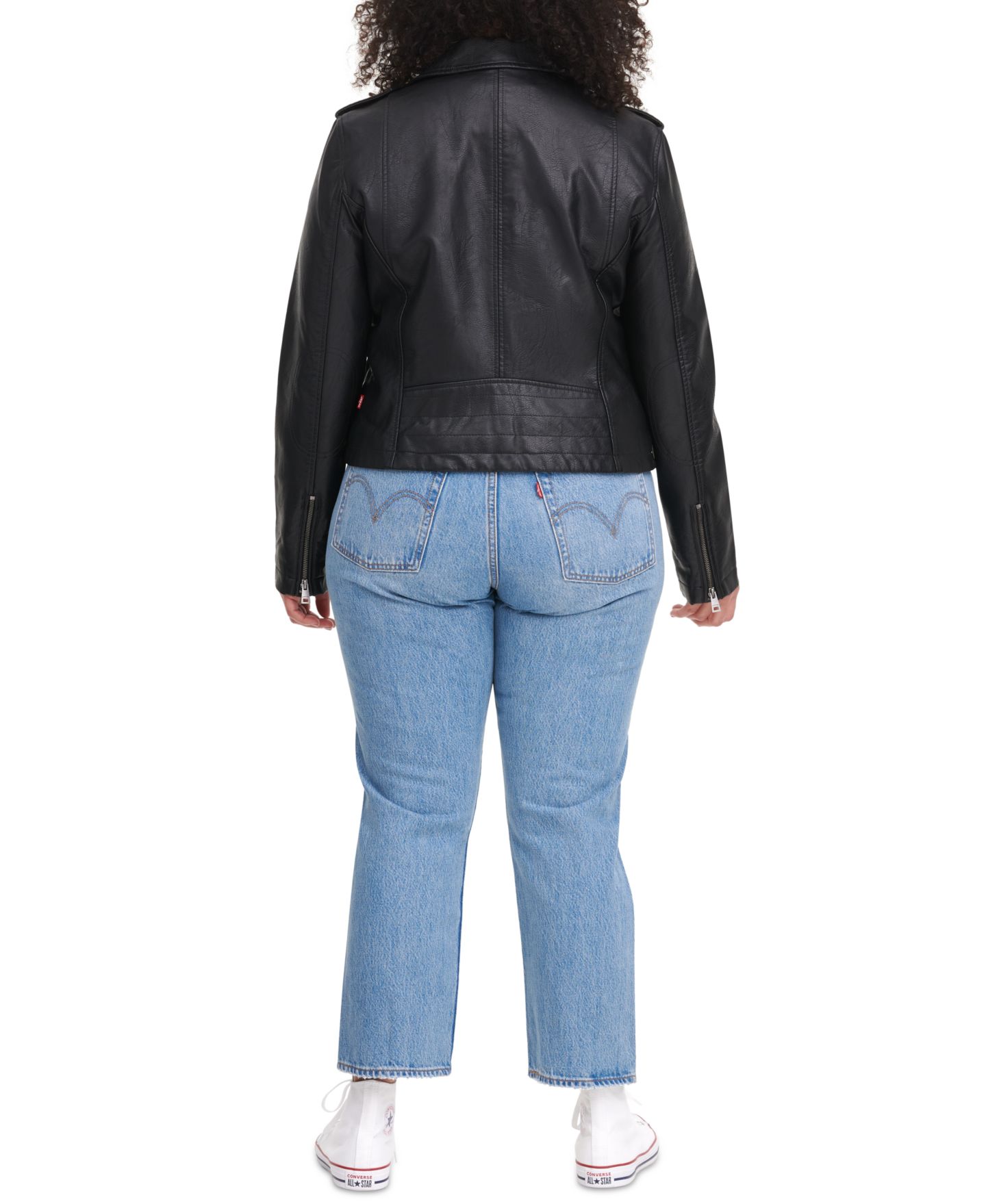 Женская куртка Levi's Plus Size Trendy Faux Leather Moto, цвет: Чёрный — фото 2