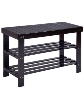 3 Tier Bamboo Shoe Rack Bench Storage Shelf Organizer