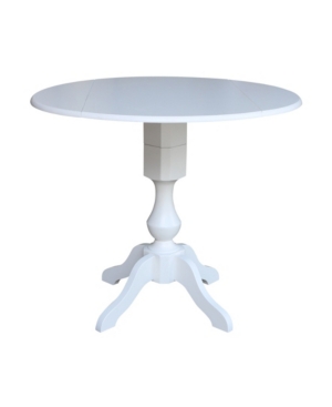 Shop International Concepts 42" Round Dual Drop Leaf Pedestal Table In White