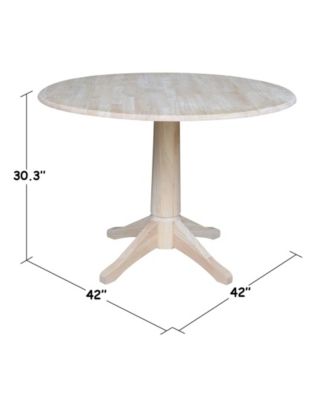 42" Round Dual Drop Leaf Pedestal Table