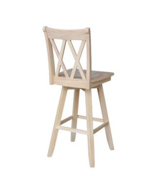 Double X Back Bar Height Stool with Swivel and Auto Return