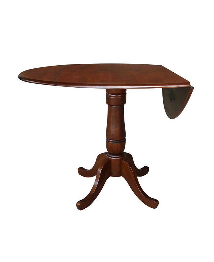 International Concepts 42" Round Dual Drop Leaf Pedestal Table Macy's