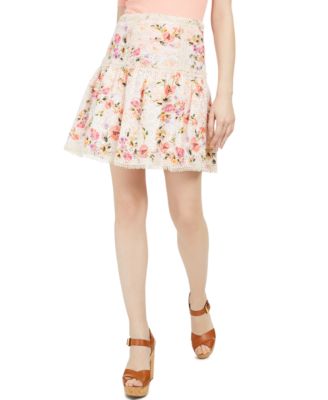 GUESS - Nina Printed Cotton Eyelet Skirt