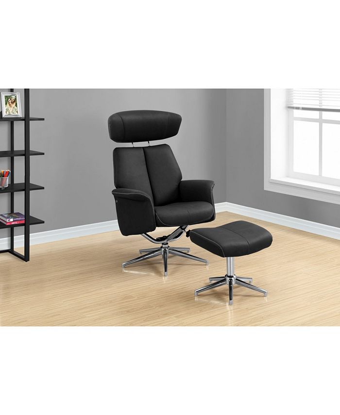 Monarch Specialties Reclining Chair 2 Piece Set Swivel Adjust