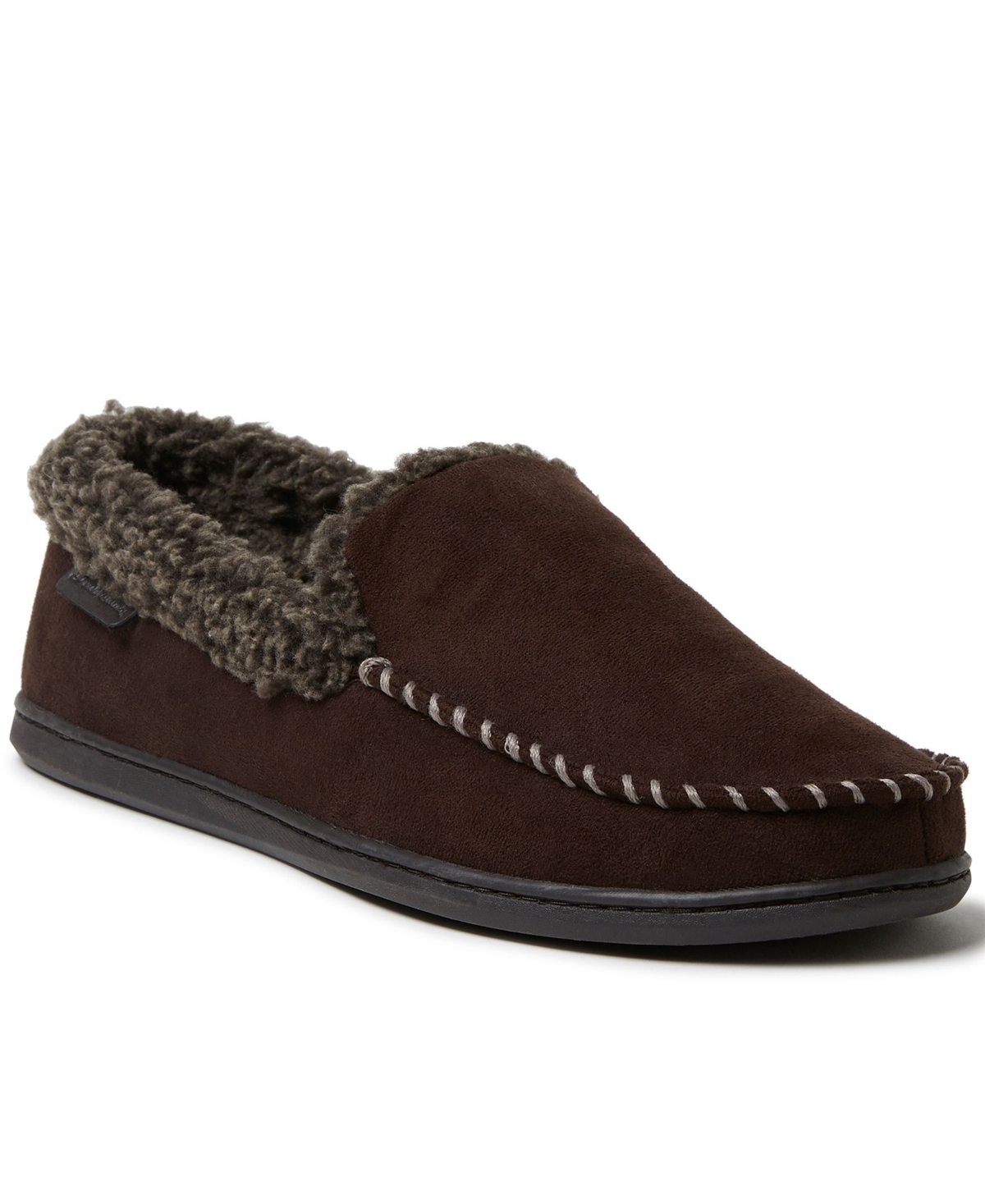 Dearfoams Men's Eli Microsuede Moccasin Slippers Men's Shoes