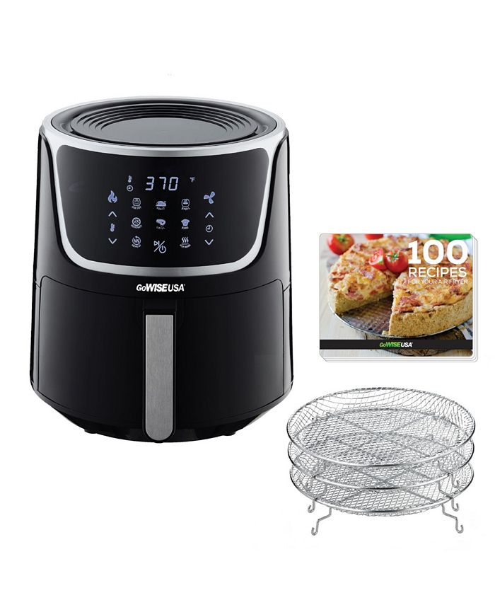 GoWISE USA Air Fryer with Dehydrator and 3 Stackable Racks, 7 Quart