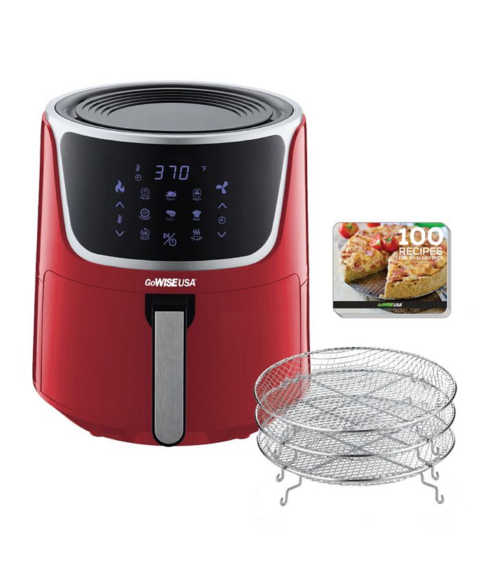 GoWISE USA Air Fryer with Dehydrator and 3 Stackable Racks, 7 Quart
