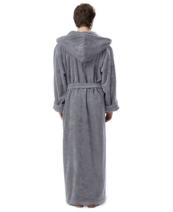 ARUS Men's Thick Full Ankle Length Hooded Turkish Cotton Bathrobe ...