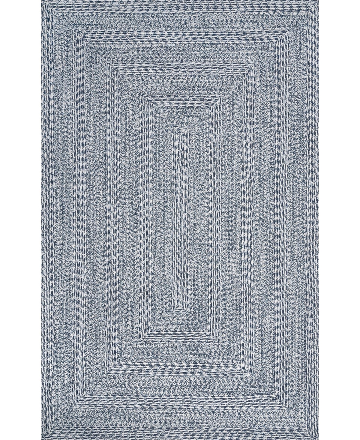 nuLoom Texture Braid Doutzen Indoor and Outdoor Blue 7'6in x 9'6in Area Rug - Blue
