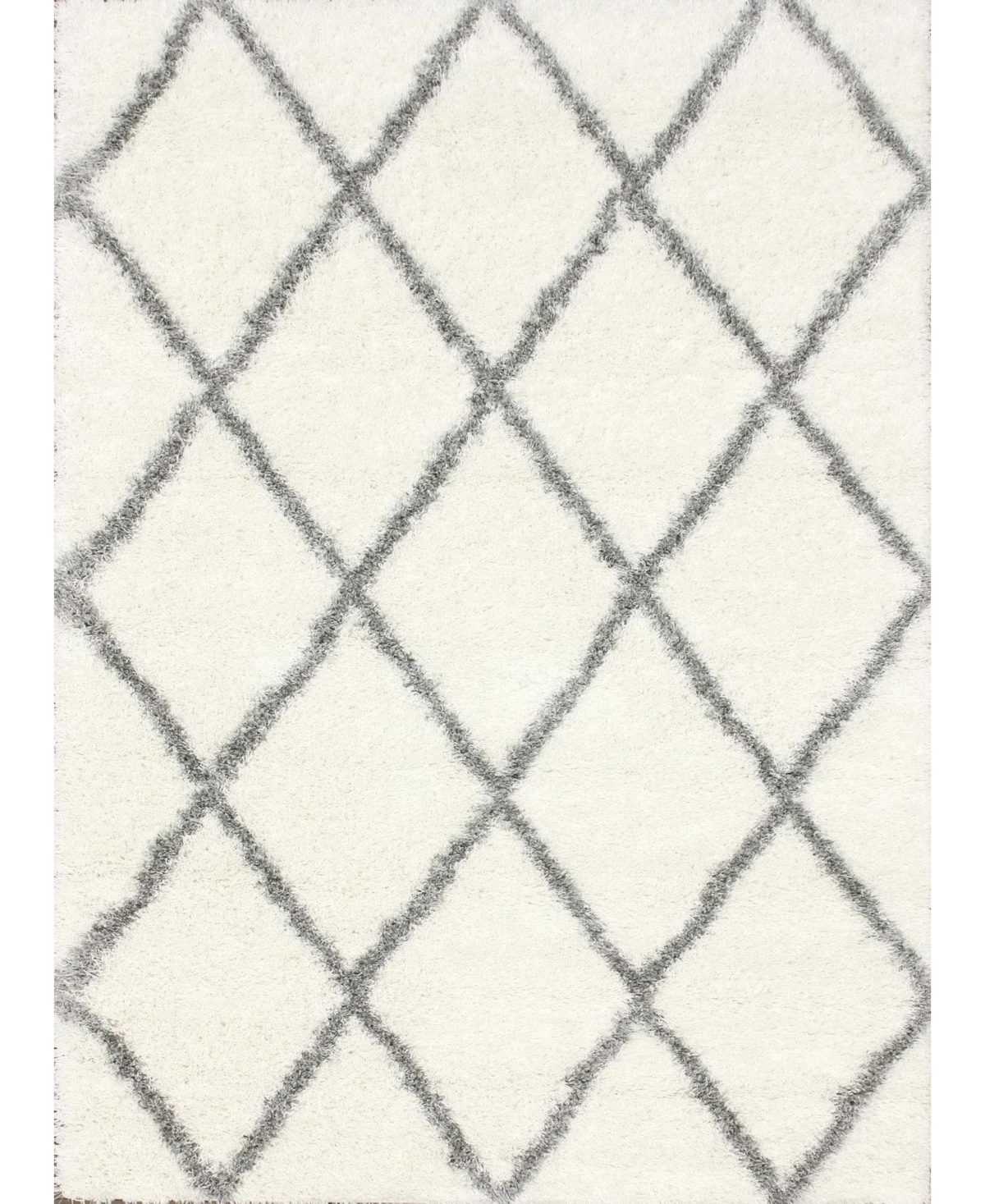 nuLoom Plush Shag Soft and Plush Diamond 6'7in x 9' Area Rug - Gray